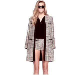 Jenni Kayne Boucle Tweed Zip Jacket multi color Size Small